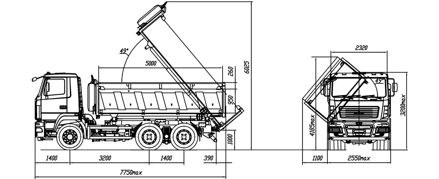 Схема маз 5551 самосвал