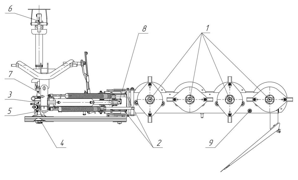 Схема роторной косилки ременной