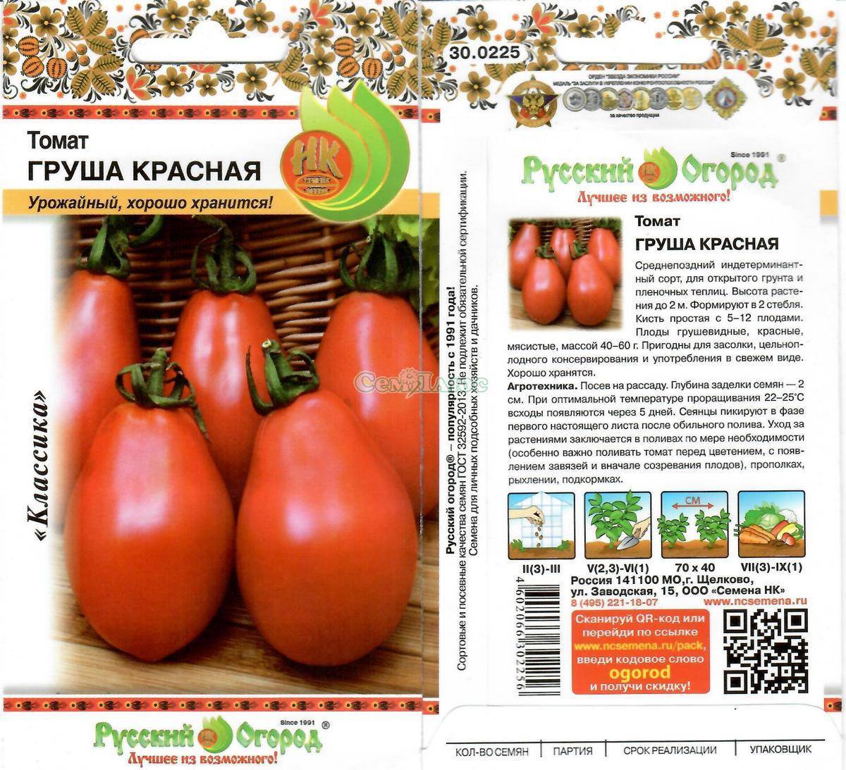 Томат грушовка: описание сорта помидора грушевидной формы