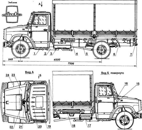 Технические характеристики самосвала и других модификации грузовика зил-4331
