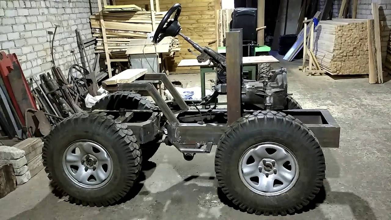 Мини-трактора самодельные с ломающейся рамой переломка 4х4 своими руками: видео, фото