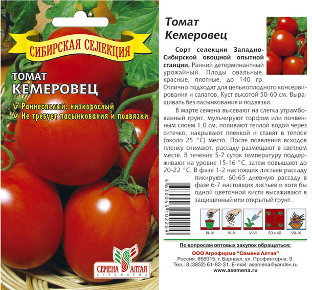 Характеристика томата Кемеровец и рекомендации по размножению сорта