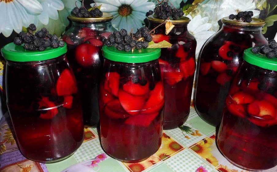 Компот из черноплодной рябины на зиму: простой рецепт с разными фруктами