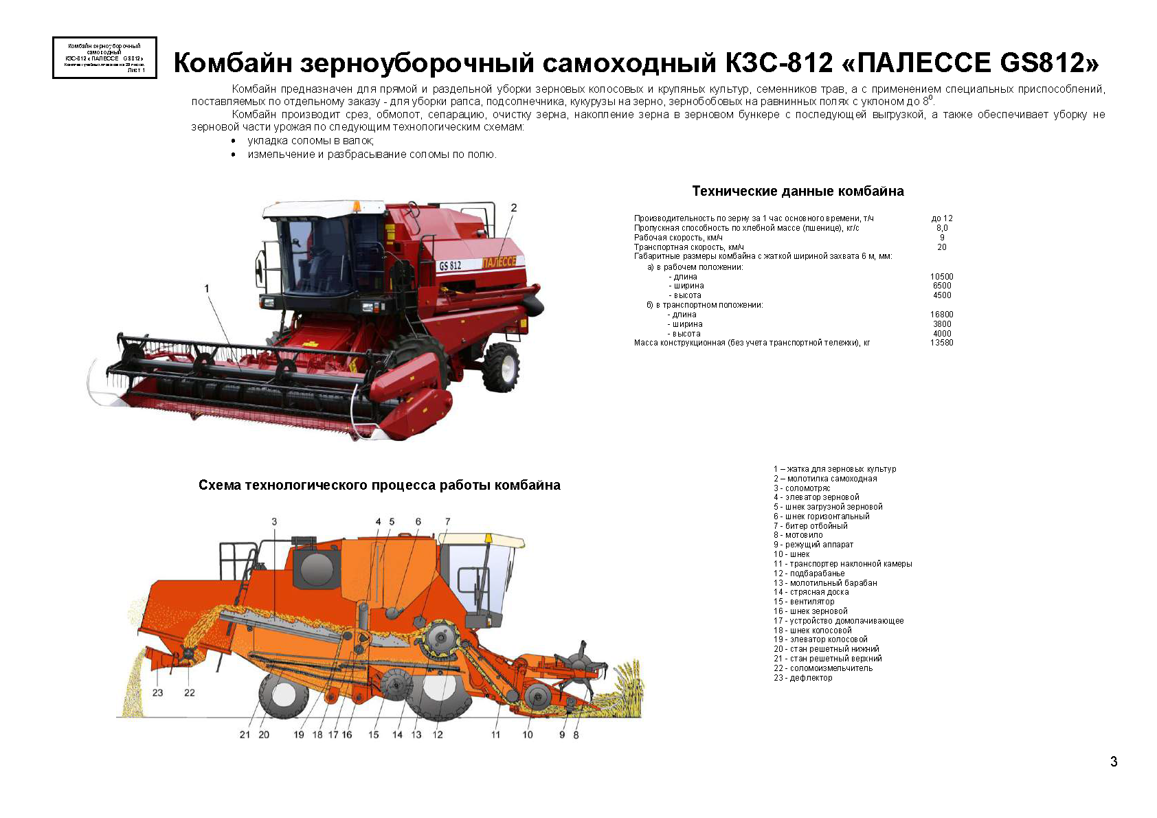✅ комбайн полесье 1218: технические характеристики - tym-tractor.ru