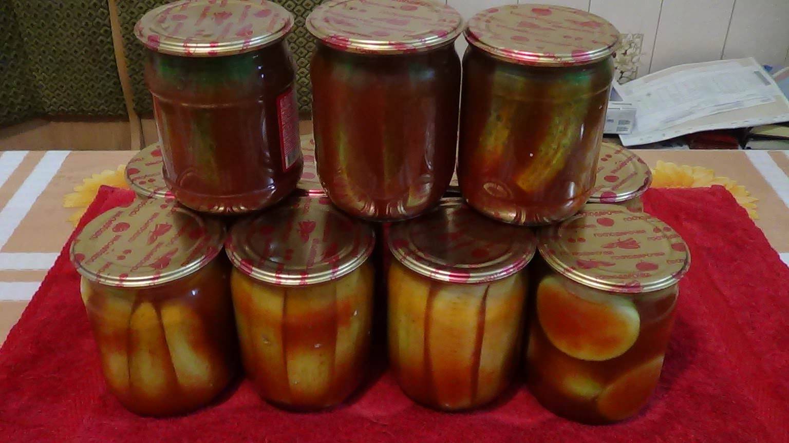 Маринованные кабачки с кетчупом чили торчин на зиму - пошаговый рецепт в литровые банки