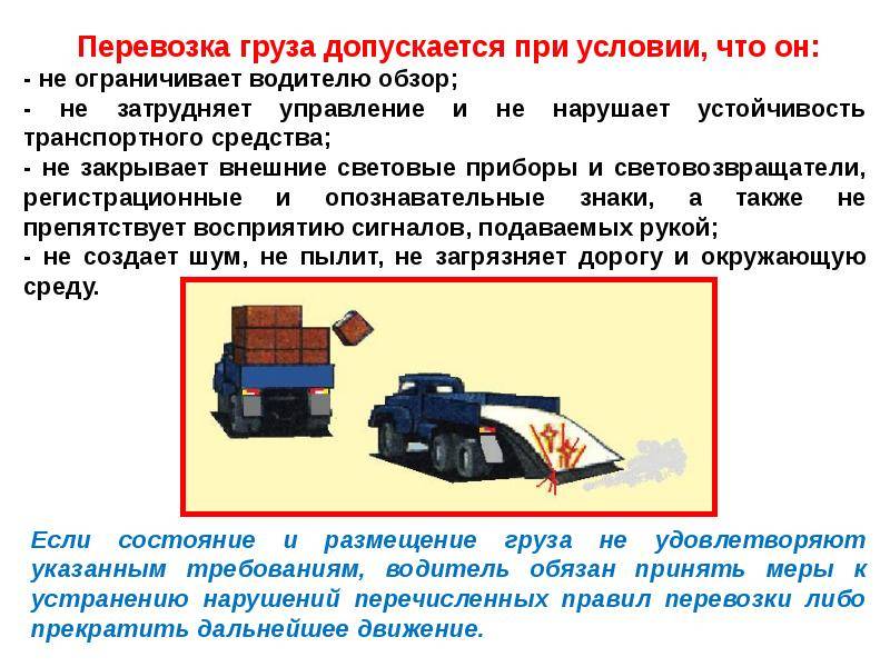 Водитель который нарушает правила перевозки грузов на каком рисунке изображен