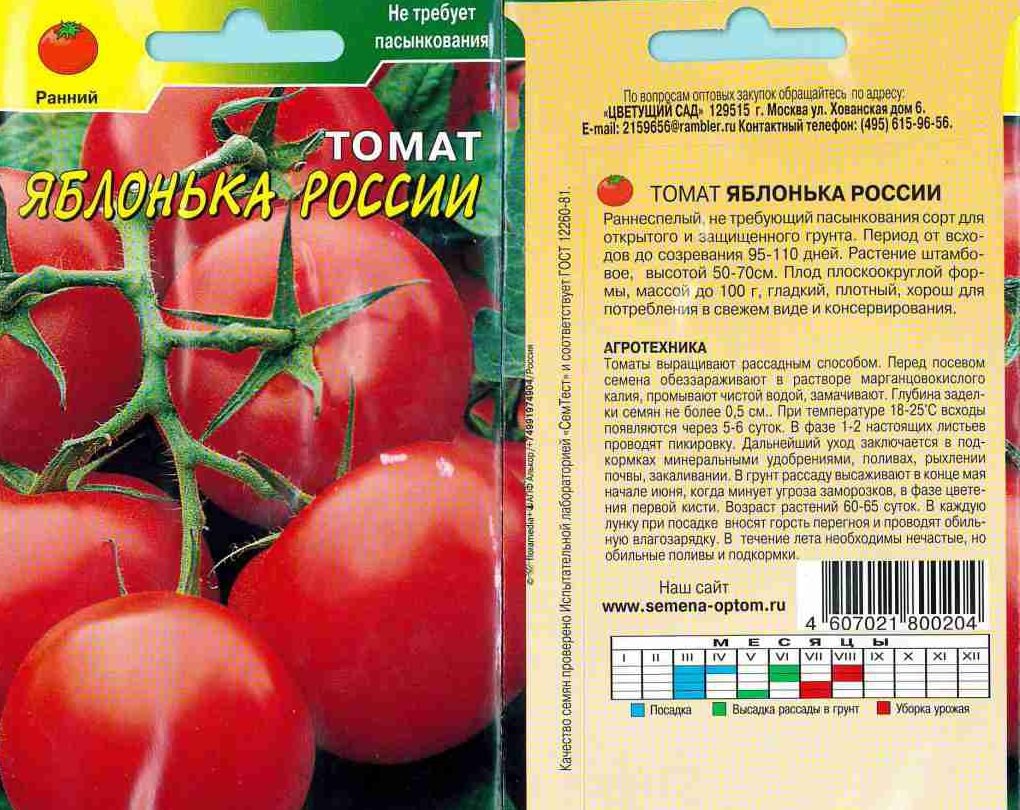 Описание и характеристика сорта томатов Яблонька России, урожайность и выращивание