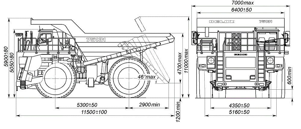 Белаз 540 чертеж