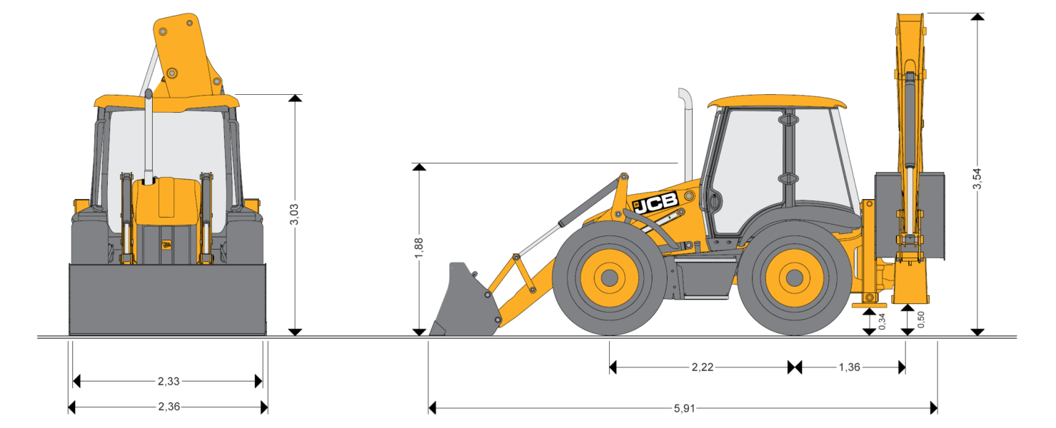 Jcb 5cx: технические характеристики