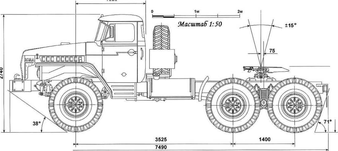 Урал шасси чертеж