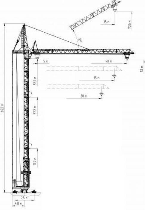 Характеристики строительного самоходного башенного крана кб-405 и его модификаций