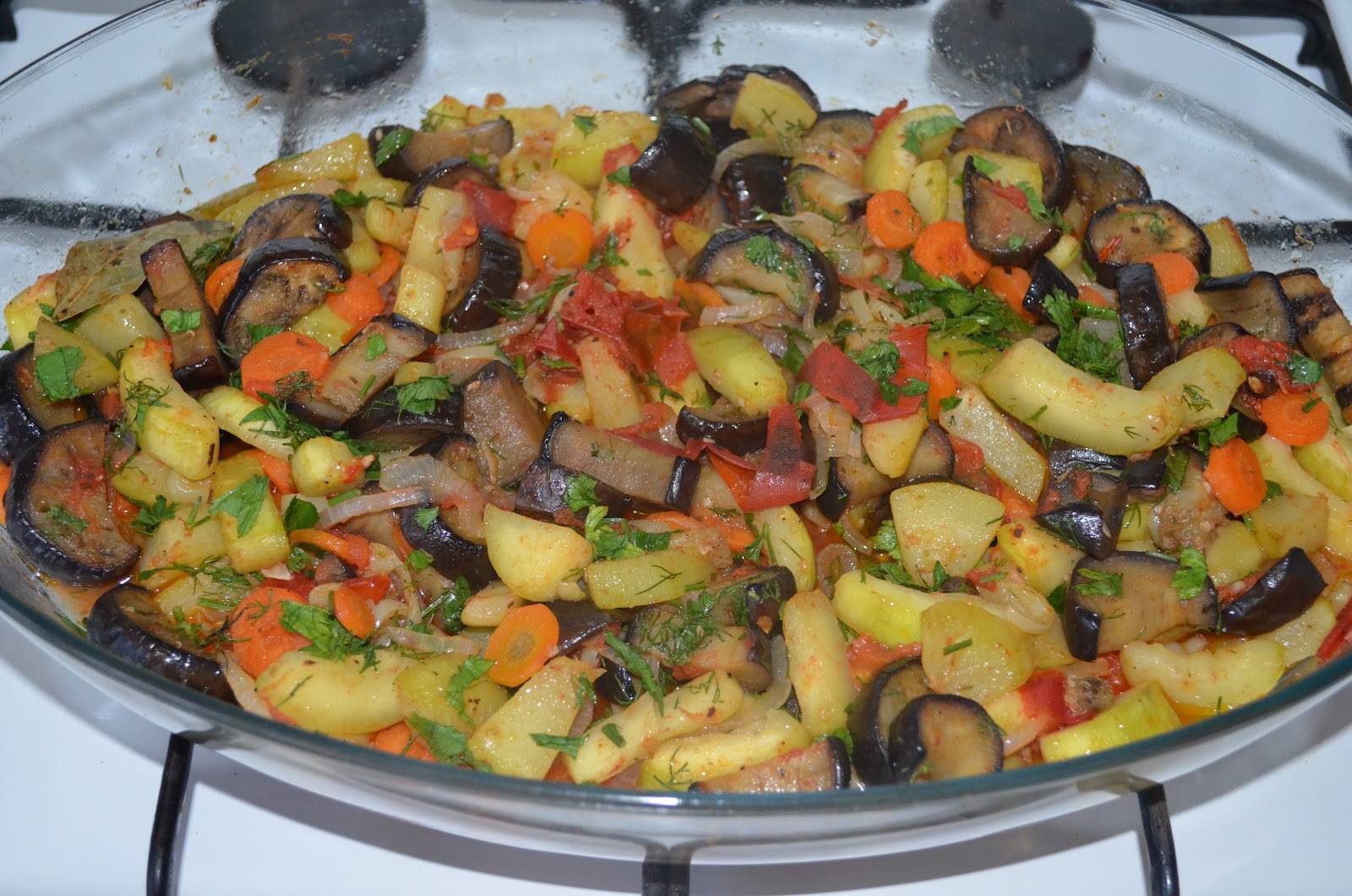Соте из баклажанов и кабачков рецепт с фото пошагово на сковороде