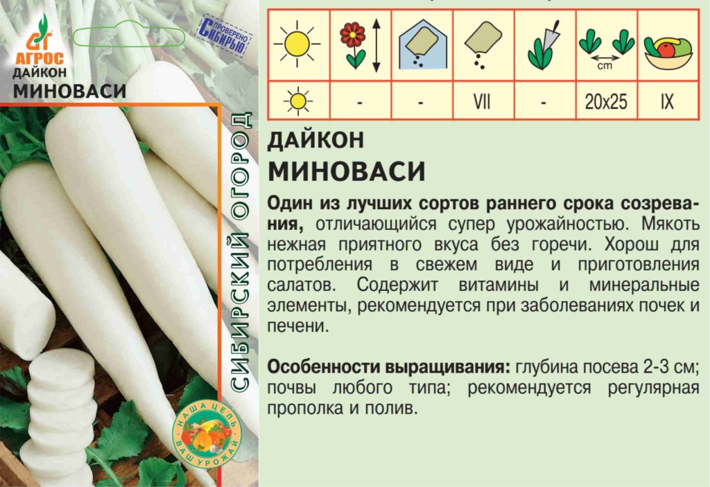 Дайкон схема посадки