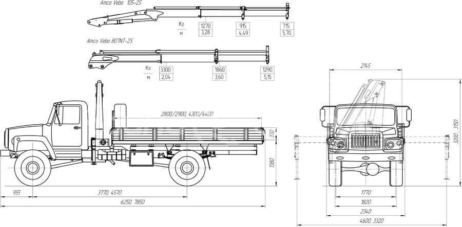 Газ 3308 садко чертеж