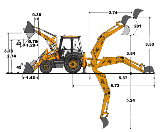 Схема стрелы jcb 3cx