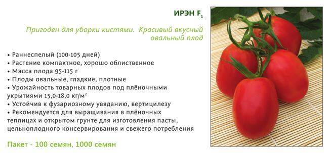 Описание томата Ирэн, культивирование и выращивание сорта