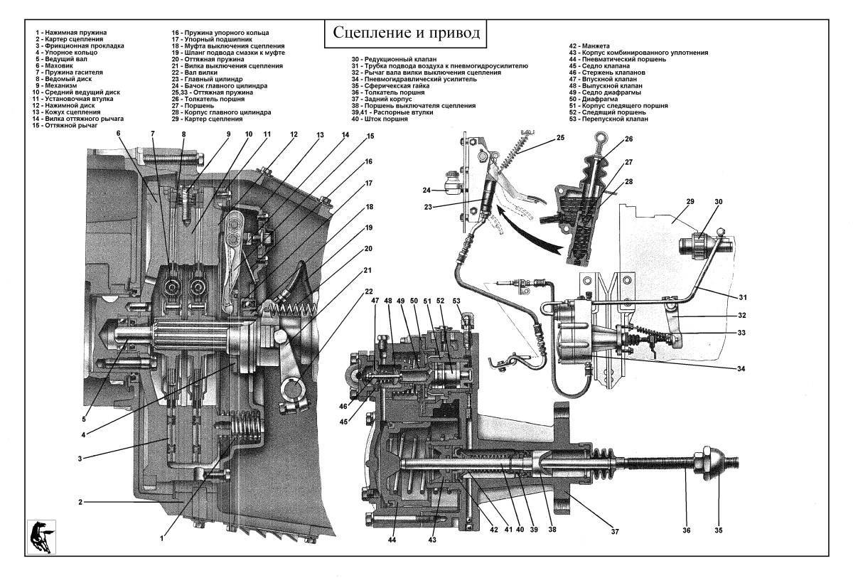 Схема выжимного подшипника маз