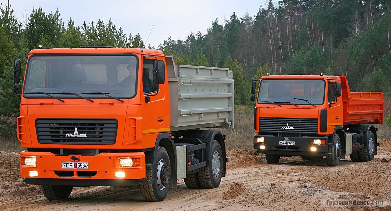 Технические характеристики минских самосвалов МАЗ-5550 и модификаций грузовика