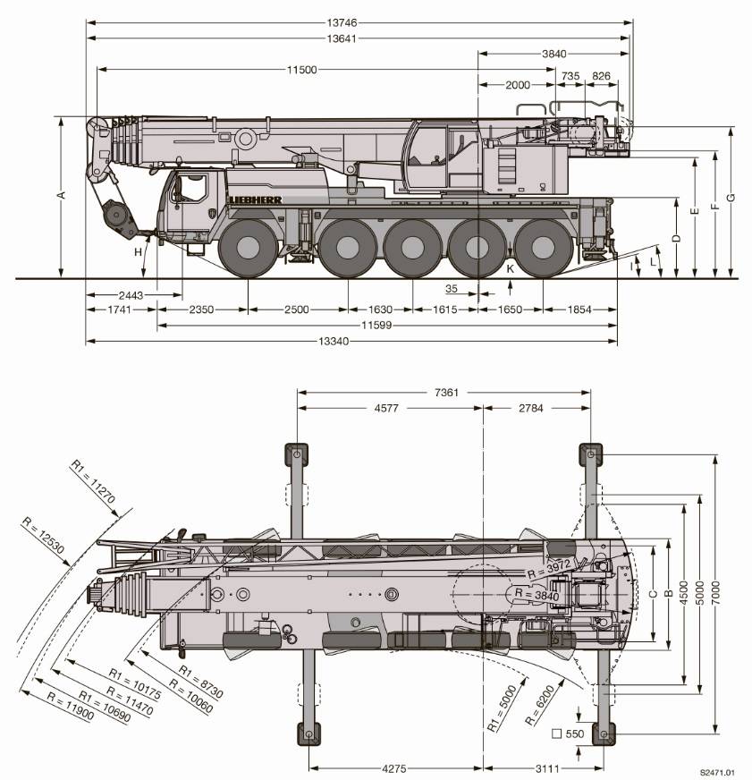 Кран либхер 100 тонн - технические характеристики