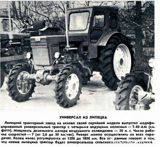 Конструктивные особенности, характеристики и модельный ряд тракторов т-40