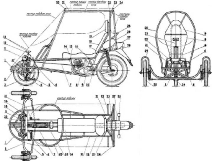 Каракат из мотоблока: самодельный квадроцикл, трицикл с мотоблоковским двигателем, багги, своими руками, чертежи и размеры самоделки, фото, видео, 4х4