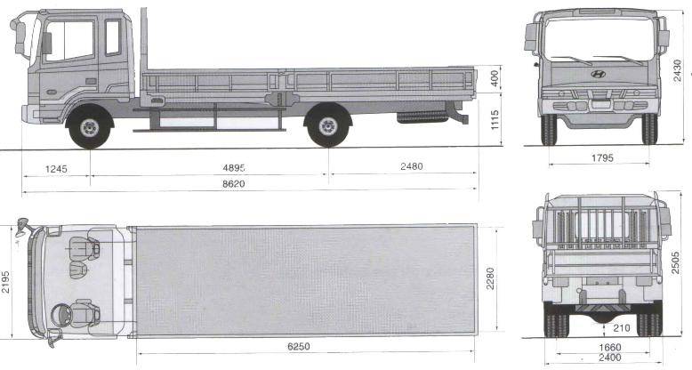 Технические характеристики шасси hyundai hd120 long euro-3.