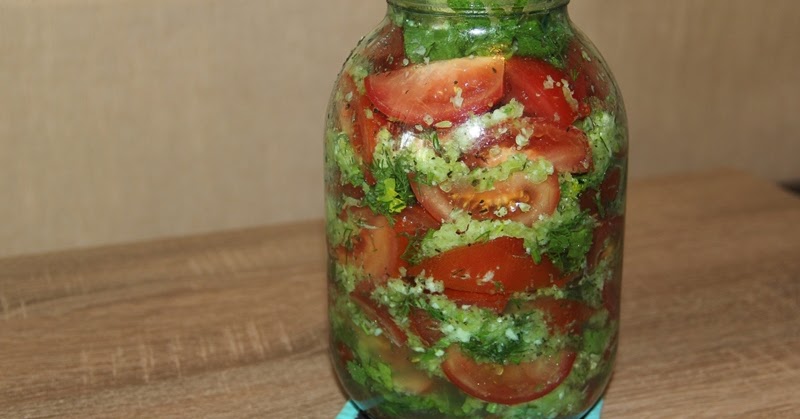 Зеленые помидоры с зеленью по-армянски