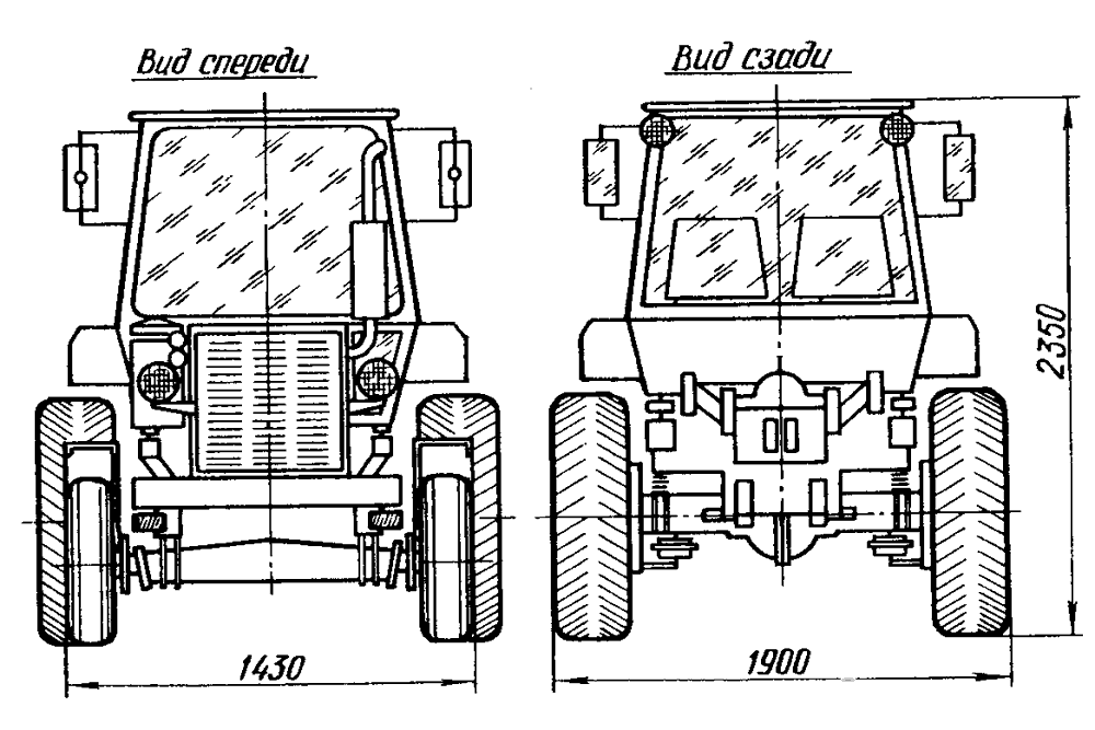 Размеры и конструктивные особенности трактора Т-25